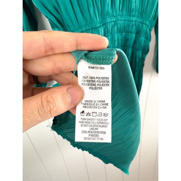 Anthropologie Current Air $138 Alyce Mini Dress Turquoise Blue Green Ruched XSP - Picture 12 of 12